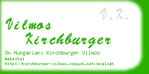 vilmos kirchburger business card